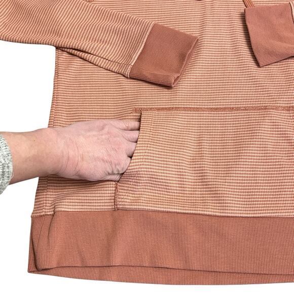 Kuhl Striped Stria Hoodie Pullover Long Sleeve Athleisure Casual Size M Orange - Picture 4 of 11